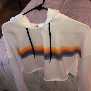 Missguided rainbow stripe cropped hoodie